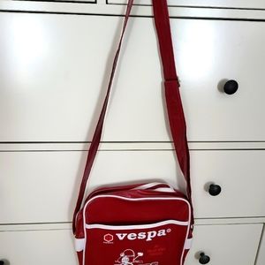 New Vespa Vinyl Messenger Bag in Red